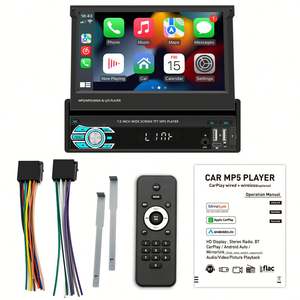 7 pulgadas Android Radio Car Stereo Universal Single Din 1DIN con navegación GPS Pantalla retráctil BT AUX SD USB Control remoto - Product Image 1