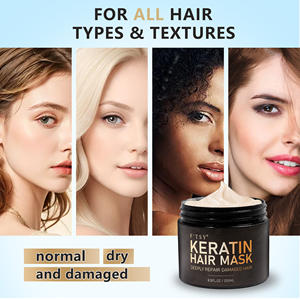 Masque capillaire à la kératine OEM Masque pour cheveux abîmés secs Conditionnement en profondeur Renforce Nourrit Tous les types de cheveux Masque pour cheveux à la vitamine E Oméga 3 - Product Image 2