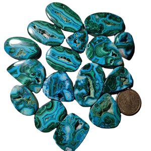 Vente en gros de pierres précieuses en vrac de qualité supérieure, cabochons naturels, vernis lisse, chrysocolle malachite druzy pour la fabrication de bijoux - Product Image 3