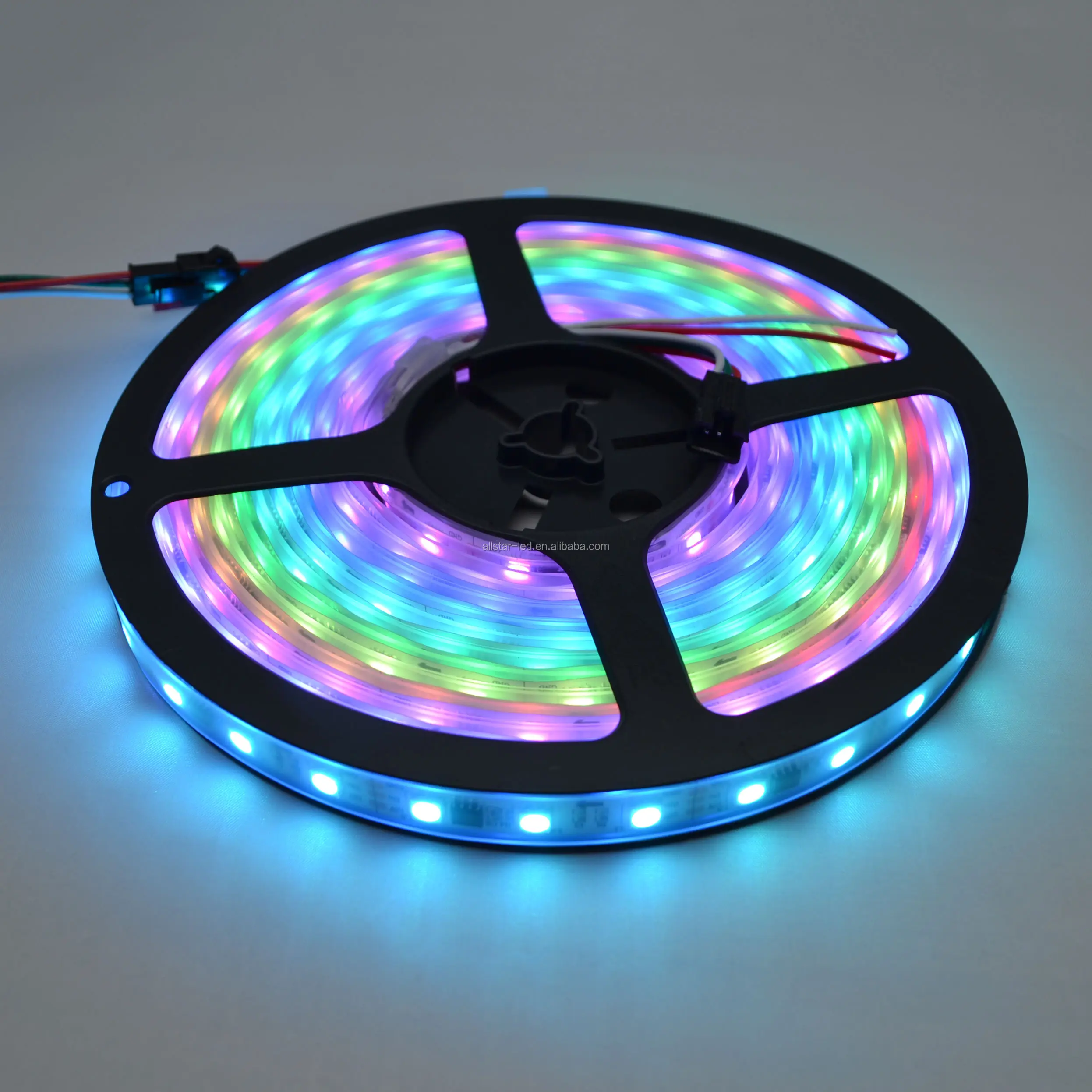 블랙 PCB 5M 비 방수 WS2811 IC 5050RGB 300LED 드림 컬러 60LED/M DC12V 디지털 RGB LED 스트립 라이트