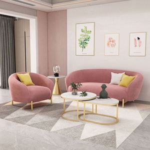 Divano Moderno in Velluto per Salotto e Salone di Bellezza, Stile Semplice ed Elegante - Product Image 1