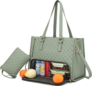 2pcs Ladies Shoulder Bags Lunch <b>Box</b> Daily School Business Eco-Friendly Polyester Waterproof <b>Laptop</b> Handbags Insulated Cooler Bag - Product Image 5