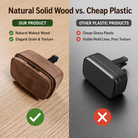 Désodorisant voiture en gros en bois de noyer avec clip magnétique, diffuseur pour accessoires de luxe et marque privée