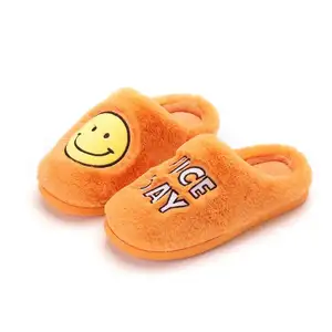 Wholesale Cute Wholesale smiley face ladies winter iFace Winter Indoor Smile Face Slipper Warm Plush Home Slippers For Women Man