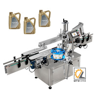 Machine d'étiquetage automatique de bouteilles à étiquettes plates adhésives simple face MTW