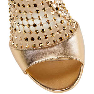 2024 personnalisé usine luxueuses sandales à talons pour femmes talons sandales diamants bout ouvert cheville boucle Banquet chaussures pour dames - Product Image 3