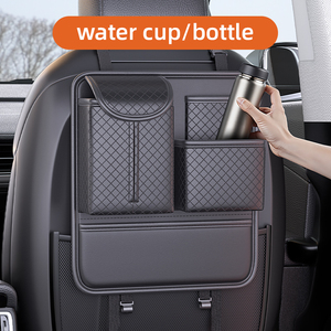 YFL Multifunktionale Große Leder-Autositz-Rückentasche mit 8-11 Fächern, Taschentuchhalter, Getränkehalter und Handyhalterung - Product Image 3