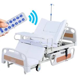 Поставщики больничного оборудования, многофункциональные электрические гидравлические 4-сторонние направляющие, 3 функции, медицинские больничные койки для продажи