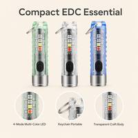 Mini lampe torche porte-clés 150Lm rechargeable USB-C avec lumière latérale COB, lumière rouge UV, magnétique, étanche IP66, LED EDC