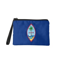 Dompet Koin Kanvas Poliester Warna Campuran Cetak Digital Fashion Bendera Nasional Guam Dompet Uang Receh Mini Portabel dengan Ritsleting