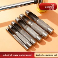Peralatan Pemasangan DIY untuk Barang Kulit Buatan Tangan, untuk Lubang Kancing, Kancing Jepret, Paku Keling, dan Kancing Denim