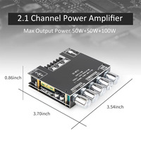 Carte d'amplificateur de puissance Bluetooth 2.1 canaux 50W*2+100W Module audio avec contrôle double des basses et des aigus Hi-Fi Kt ZK-TB21