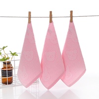 Serviette carrée en pur coton pour bébé Longren Kindergarten, motif ours de dessin animé, pour le lavage des mains et la salive des nourrissons
