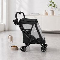 Poussette de voyage de luxe pour grands chiens, chariot en aluminium, imperméable, personnalisable, réglable et pliable pour deux chiens