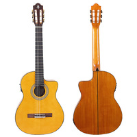 Gitar Klasik 39" 6 Senar Feramengo Kuning Kayu Cemara Cina dengan Lampu Belakang Cypress