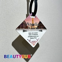 BEAUTYSUB Étiquette de bagage vierge en MDF pour sublimation, surface enduite, imprimable par transfert thermique, pour artisanat DIY, étiquettes de valise en bois vierges
