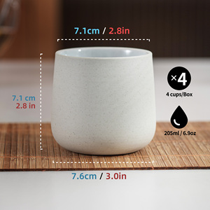 Set di 4 Tazze in Stile Japandi, Ecologiche e Resistenti al Calore, in Ceramica e Porcellana Giapponese, Confezione Regalo - Product Image 4