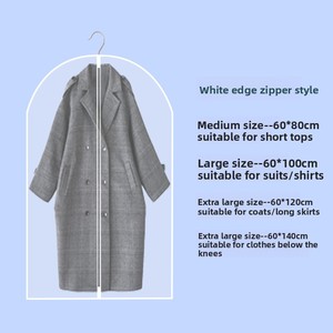 Vente en gros YiMing Transparent anti-poussière pliable suspendu sac de vêtement lavable vêtements costume couverture 60x80cm ménage sacs de rangement - Product Image 6