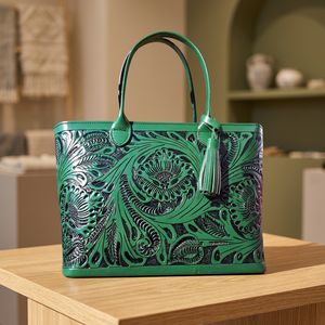 Pochette en cuir personnalisable avec gravure, motif rayé, fermeture éclair, légère, imperméable, grande capacité, écologique, style vintage - Product Image 1