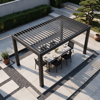 Pergolas Bioclimatiques Personnalisées en Alliage d'Aluminium, Pergolas à Lames Orientables, Auvent Rétractable et Extensible 3x3, Maison d'Été Extérieure