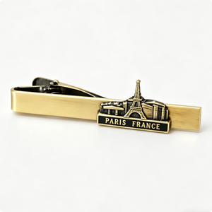 Custom Men's Antique Bronze Gold Plated Tie Bar European Landmark Travel Souvenir Formal Business Suit Wedding Anniversary - Product Image 3