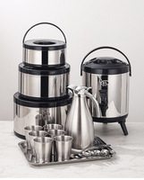Casserole Arab mewah, Set penghangat makanan panci panas Stainless Steel kotak makan siang penghangat makanan prasmanan Set 19 buah