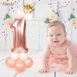 Ballons en forme <span class=keywords><strong>de</strong></span> <span class=keywords><strong>couronne</strong></span> auto-agrippante, ballons en feuille d'or Rose avec numéros, décoration pour anniversaire, décoration <span class=keywords><strong>de</strong></span> remise <span class=keywords><strong>de</strong></span> diplôme, SET243 - Product Image 4