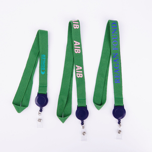 Custom Eco-friendly Nylon Lanyard Cord Strap Promotional ID Holder Custom Printed/Logo Design Work Phone Wrist Neck Black