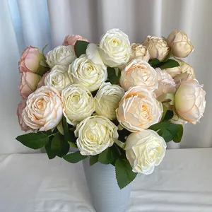 Manufacturers Direct Selling 9 head Autumn Rose Flower In The Head Wall Artifical Flower