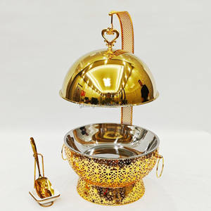 Kraliyet paslanmaz çelik reşo çanak 8L malzemeleri yakıt ısıtmalı gıda ısıtıcısı altın reşo çanak otel restoran Catering ve büfeler için - Product Image 4