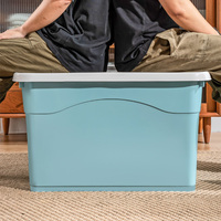 Boîte de rangement en plastique personnalisée de 250 L, grande capacité, épaissie, avec couvercle, pour vêtements et couettes