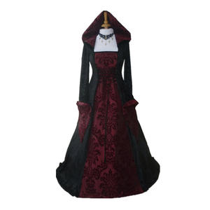 Costume de sorcière Wicca médiéval pour Halloween, robe de sorcière gothique vintage de luxe à capuche pour femme, déguisement d'effrayant vampire, robe de sorcier de la Renaissance - Product Image 3