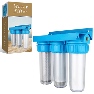 Uso doméstico 3 etapas Multi cartucho prefiltro eficiente 3 etapas <span class=keywords><strong>Filtro</strong></span> <span class=keywords><strong>de</strong></span> lavadora <span class=keywords><strong>filtro</strong></span> <span class=keywords><strong>de</strong></span> <span class=keywords><strong>agua</strong></span> dura <span class=keywords><strong>para</strong></span> <span class=keywords><strong>calentador</strong></span> <span class=keywords><strong>de</strong></span> <span class=keywords><strong>agua</strong></span> - Product Image 1