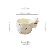 Mug à café en céramique ours polaire 3D mignon sans anse, résistant aux aliments et au lave-vaisselle, cadeau idéal pour le réveil matinal