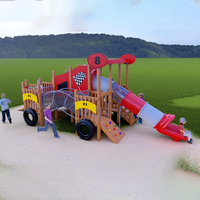 Glissade de parc d'attractions extérieur de grande taille en bois/métal/plastique combinés, certifiée CE, prise en charge OEM/ODM