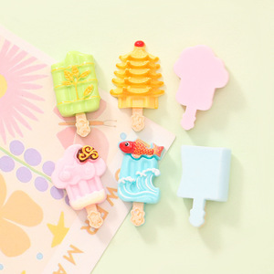 Accesorios de resina para manualidades DIY: simulación de <span class=keywords><strong>helado</strong></span>, paleta de <span class=keywords><strong>helado</strong></span>, pegamento cremoso, pinza para el pelo, llavero, pegatina, juguete - Product Image 4