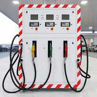 Station-service mobile, distributeur de carburant portable avec 3 buses, 2 tuyaux, système de jauge de réservoir, pompe, mini-station de remplissage
