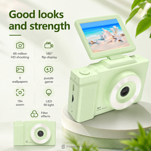 Cámara Vintage con Pantalla Abatible 1080P 48MP AF 2.8 IPS, Pantalla Giratoria, Triple LED, Reproductor MP3, Grabadora <span class=keywords><strong>de</strong></span> Juegos, <span class=keywords><strong>Zoom</strong></span> Óptico 7.1x-16x, Tipo-C - Product Image 5