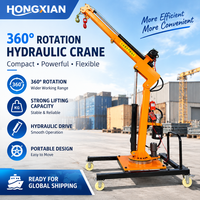 Mini-grue hydraulique mobile 1-3T, avec châssis de levage rotatif à flèche, montée sur véhicule pour le chargement et le déchargement