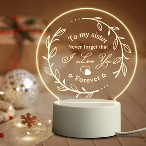 Nouveauté ensemble de cadeaux promotionnels 2023 innovant effaçable Base blanche lumineuse Led Message panneau acrylique cadeaux de fête des mères