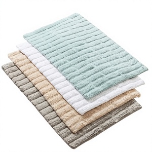 Tapis de bain de luxe en coton pur tufté à motifs floraux, écologiques, durables, avec assurance qualité, prix de gros, lavables en machine - Product Image 1
