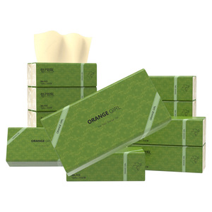 Orange Girl Facial <b>Tissue</b> 384 Sheets Natural <b>Color</b> 4 Ply Thick Home Napkins Dye Free - Product Image 4