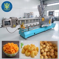 Extrudeuse industrielle à double vis pour boules de riz croustillantes au fromage, extrudeuse de snacks soufflés au maïs et à la farine de blé, usine de fabrication d'aliments