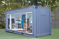 Maison conteneur personnalisée en structure d'acier, économique, pour usage commercial extérieur : café, centre commercial, atelier, supermarché, et pour les projets tendance