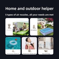 Pompe à air gonflable compacte et portable pour extérieur, éclairage intégré, mini gonfleur sans fil ABS, exclusivité transfrontalière