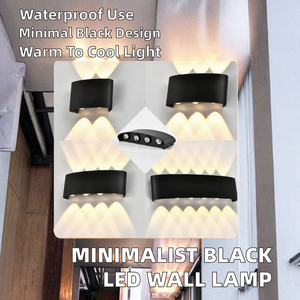 For LED <b>Wall</b> Lamp Minimalist Hotel Living Room Background Modern Waterproof Staircase Hallway Black 2700-8000K - Product Image 2