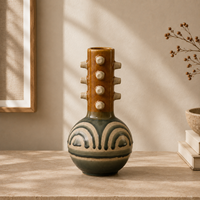 Vase en céramique moderne à relief géométrique, col long, vase décoratif pour fleurs, pour le salon, la table, la décoration de la maison