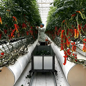 Chariot de récolte pour <span class=keywords><strong>serre</strong></span> de tomates avec roues en nylon à revêtement fluorocarboné, capacité de charge de 500 kg, chariot de collecte de feuilles - Product Image 4