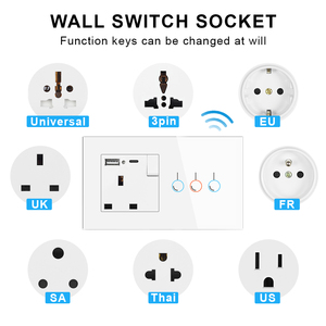 Interruptor de Pared Inteligente Tipo 146, Enchufe WiFi Tuya con Panel de Vidrio, Enchufe para Reino Unido, Multifunción, Compatible con Google <span class=keywords><strong>Alexa</strong></span> para Hogar Inteligente - Product Image 4