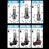 Ampoules LED de remplacement 6000LM 6500K 12V Plug & Play H1 H3 880 881 étanches IP67 pour voitures et motos, neuves